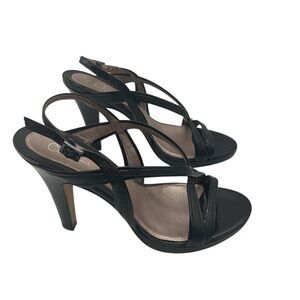 Cole‎ Haan Black leather straps Women's Heeled Sandals size 7.5